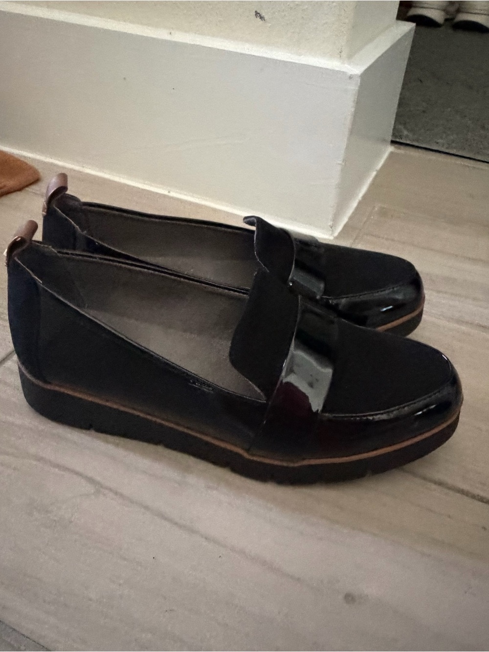 Dr. Scholl's Black Patent Accent Slip-On Loafers